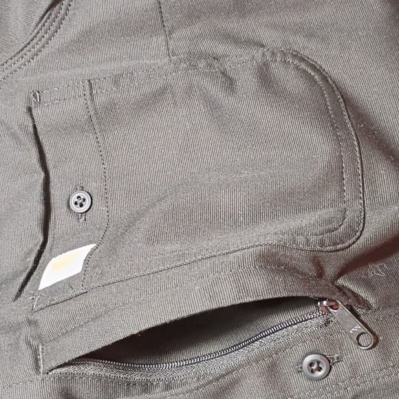 NWT Carhartt Black 103105 Women Rugged Pro Relaxed Canvas Short Sleeve Size Lg - Picture 6 of 11